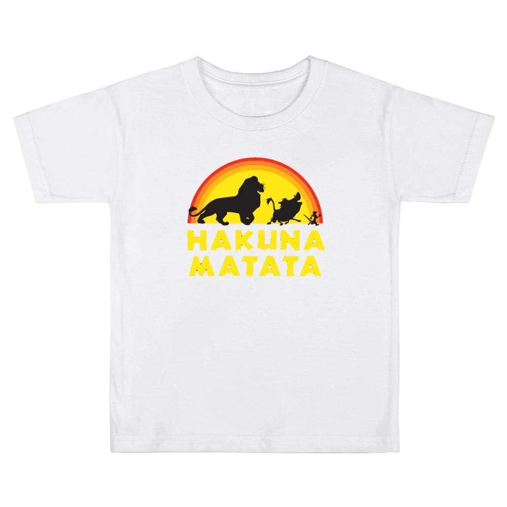 Hakuna Matata No Worries Fun Lion King Simba Graphic Kids Boys Girls T-Shirt