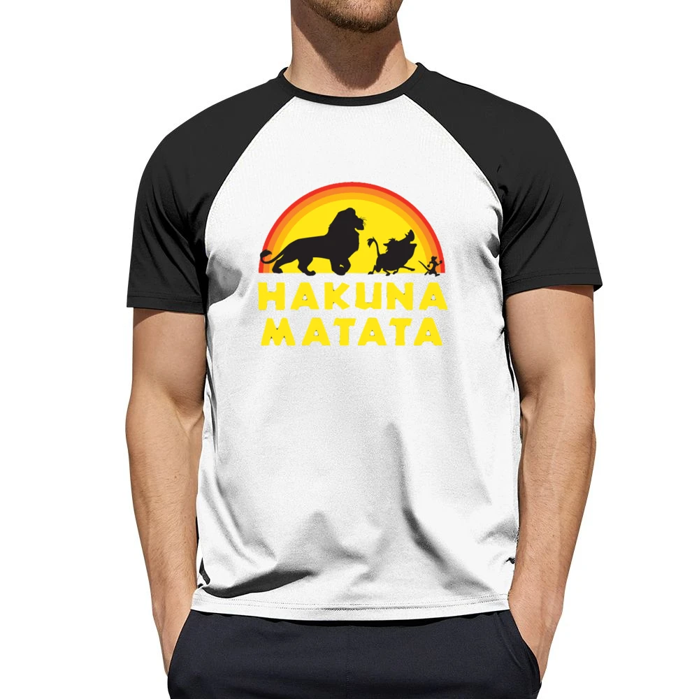 Hakuna Matata No Worries Fun Lion King Simba Graphic Men Short Sleeve T-Shirt