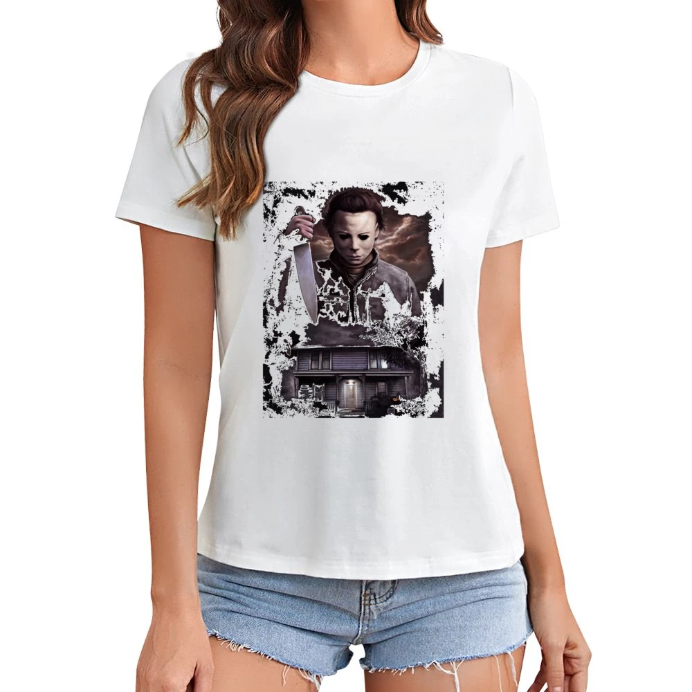 Halloween Michael Myers Asian Size Women Ladies T-shirt