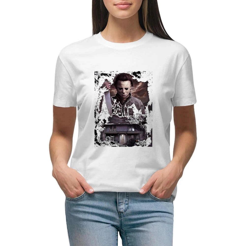 Halloween Michael Myers Premium Women Ladies T-shirt