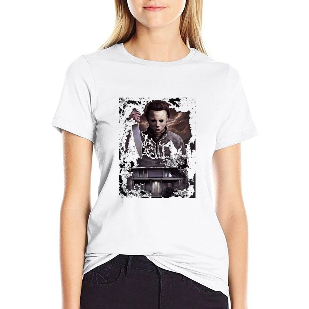 Halloween Michael Myers US Size Women Ladies T-shirt