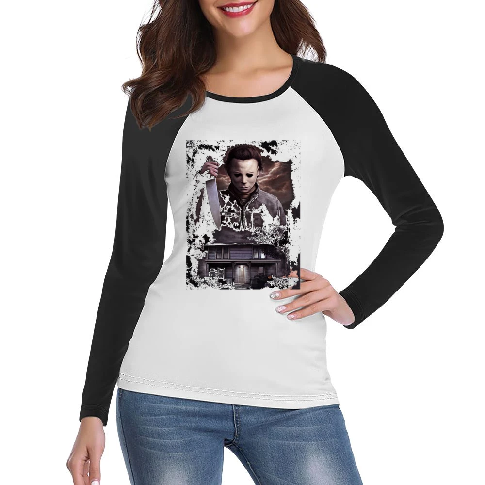 Halloween Michael Myers Women Ladies Long Sleeve T-Shirt