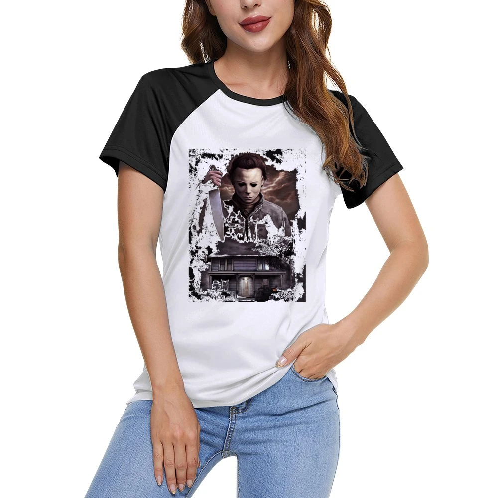 Halloween Michael Myers Women Ladies Short Sleeve T-Shirt