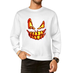 Hallowen Pumpkin smiley European Size Pullover Sweater