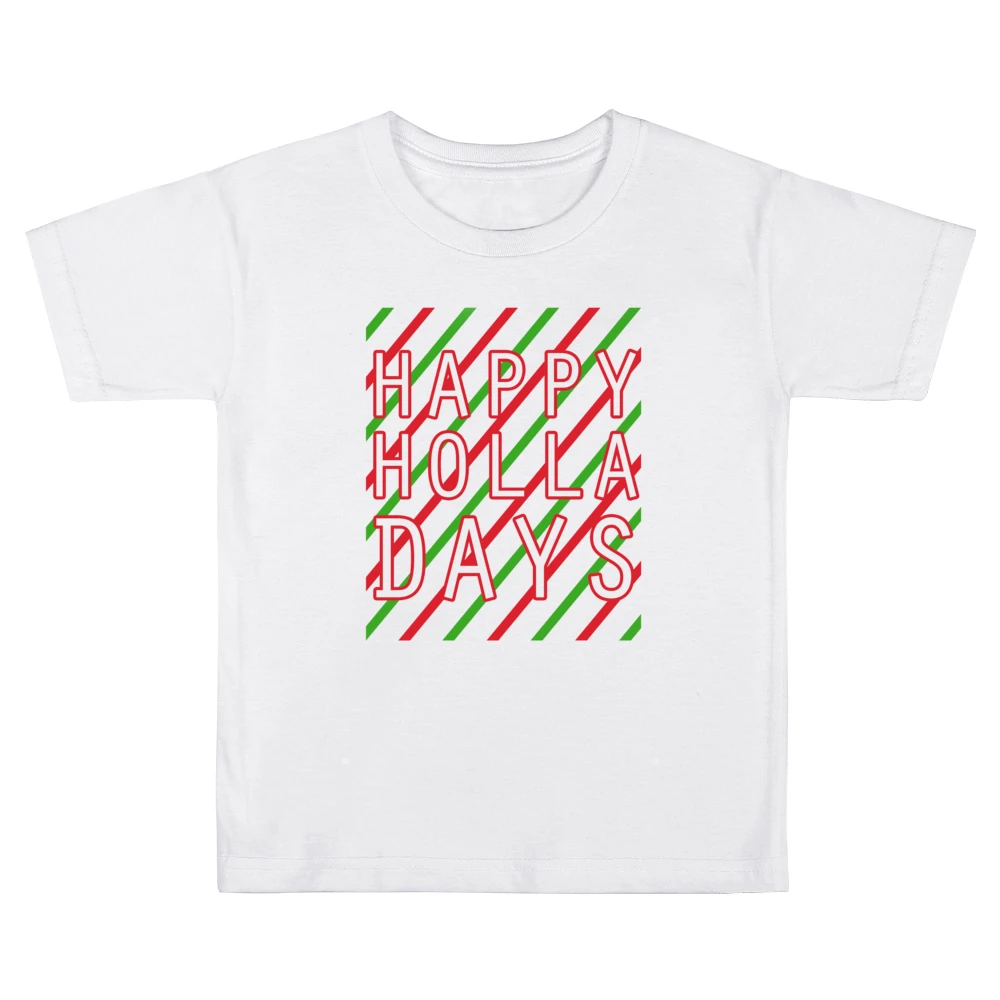 Happy Holla Days Funny Holidays Christmas Graphic Tee Shirt Kids Boys Girls T-Shirt