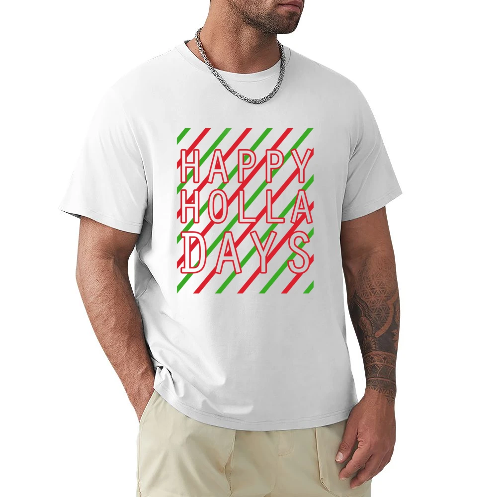 Happy Holla Days Funny Holidays Christmas Graphic Tee Shirt Premium Men T-shirt