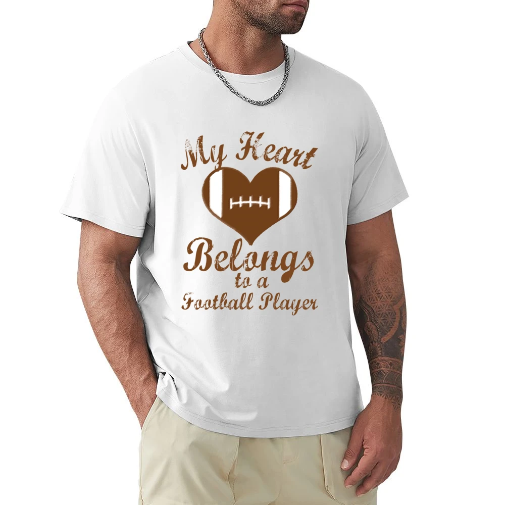 Heart Belongs To A Football Player Fun Tee Shirt Premium Men T-shirt