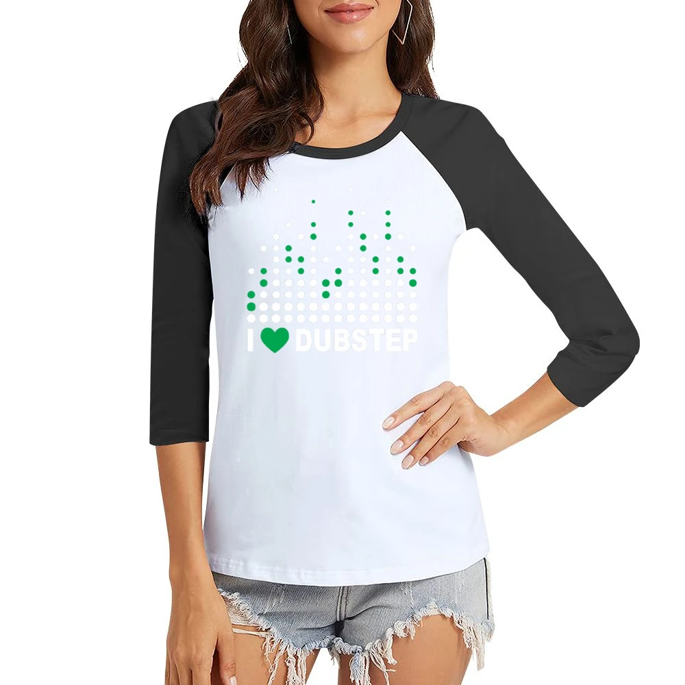 Heart Dubstep Women Ladies 3-4 Sleeve T-Shirt