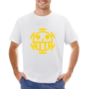 Heart Pirates flag Trafalgar Law One Piece The surgeon of death Manga Asian Size Men T-Shirt