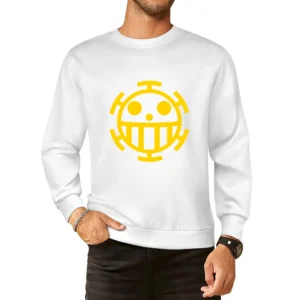 Heart Pirates flag Trafalgar Law One Piece The surgeon of death Manga European Size Pullover Sweater