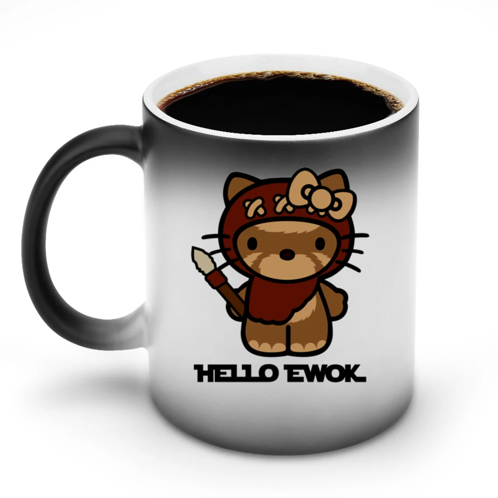 Hello Ewok Cute Funny Star Wars Cartoon Parody Discoloration Mug