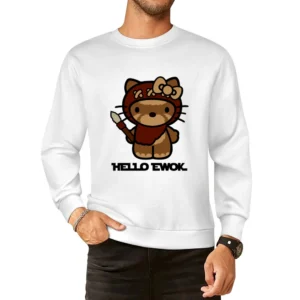 Hello Ewok Cute Funny Star Wars Cartoon Parody European Size Pullover Sweater