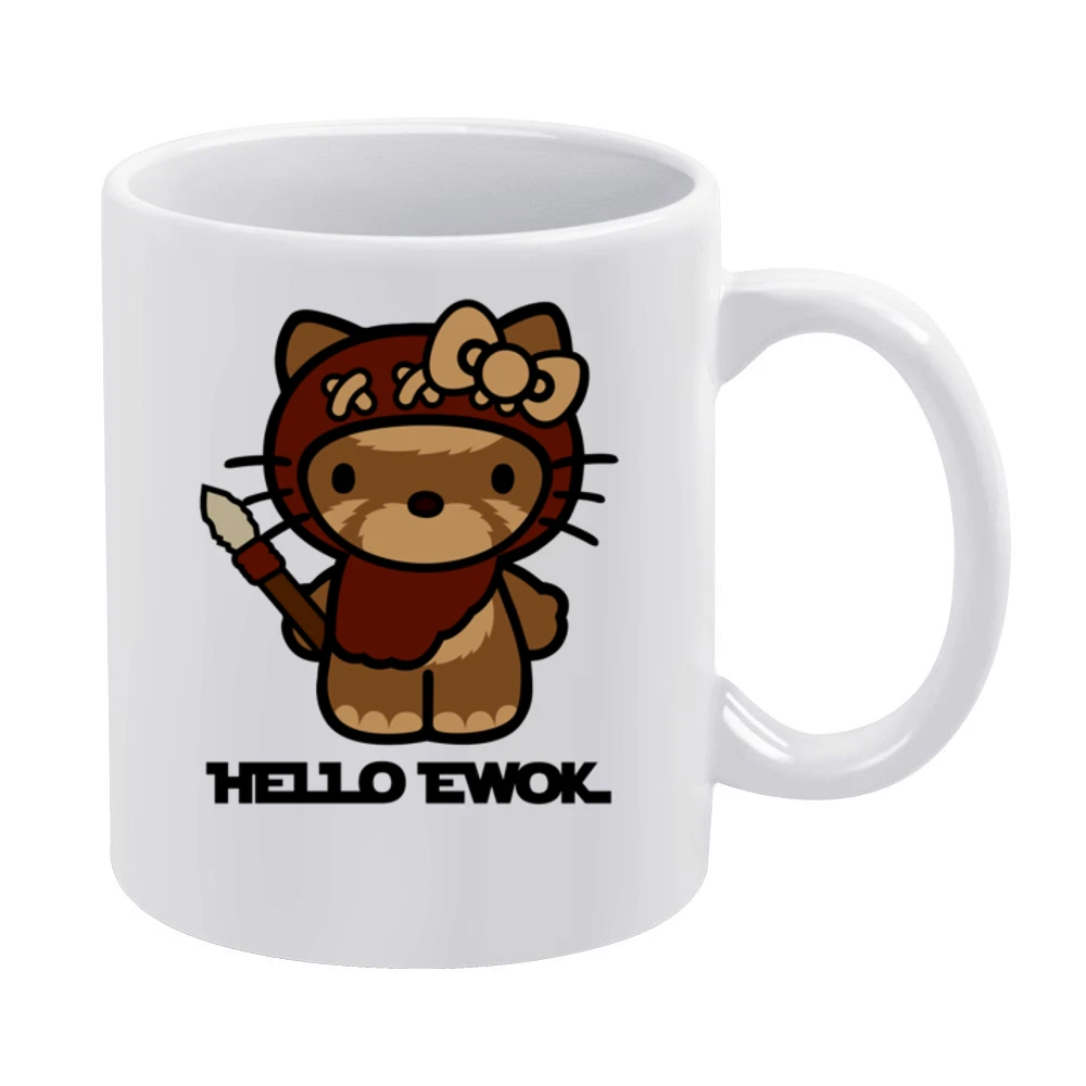 Hello Ewok Cute Funny Star Wars Cartoon Parody White Mug