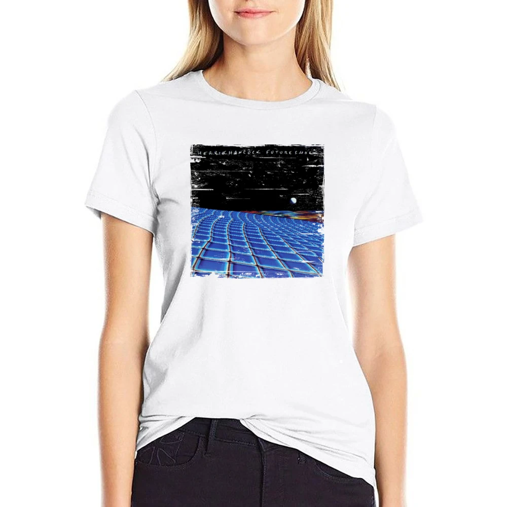 Herbie Hancock Future Shock Album Cover Distressed Image US Size Women Ladies T-shirt