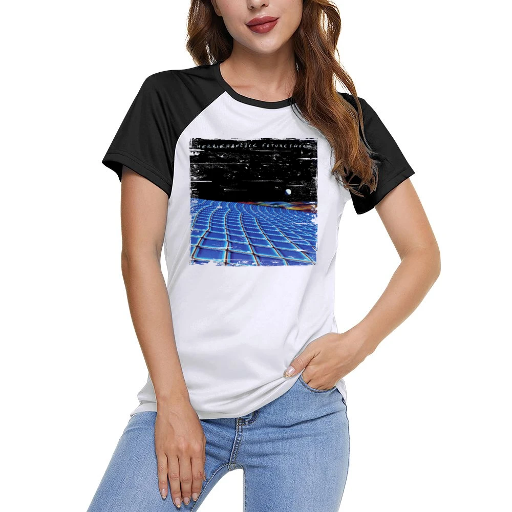 Herbie Hancock Future Shock Album Cover Distressed Image Women Ladies Short Sleeve T-Shirt