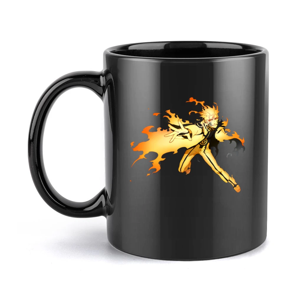 Hermit Naruto sage mode with kurama nine tails beast chakra anime mang Black Mug