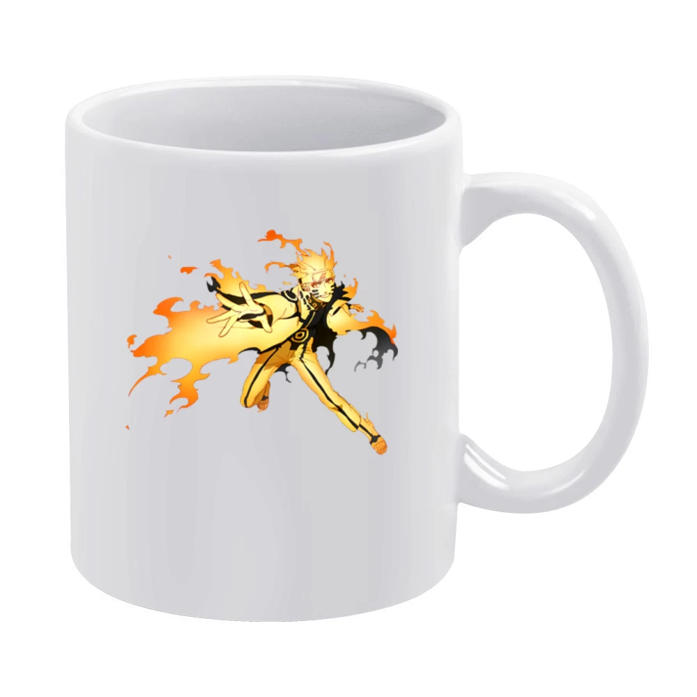 Hermit Naruto sage mode with kurama nine tails beast chakra anime mang White Mug