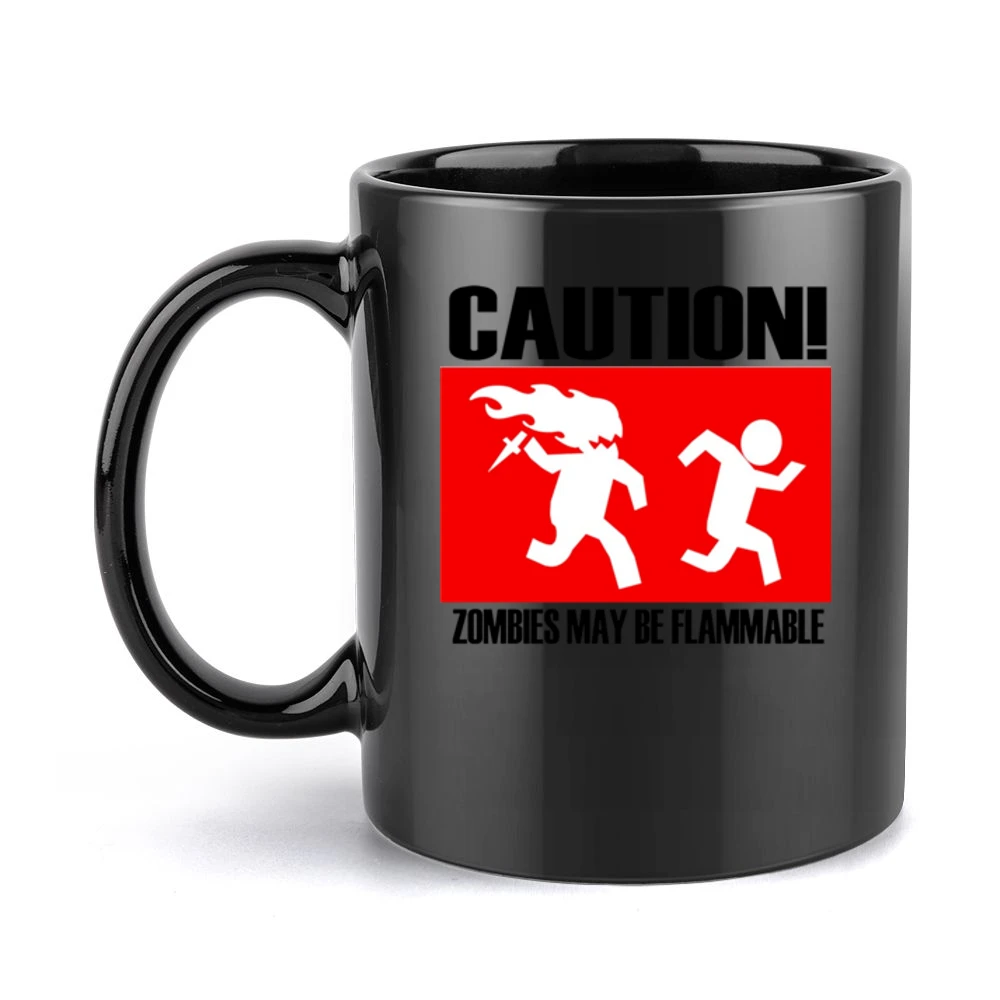 Hot zombies may be flammable funny sig Black Mug