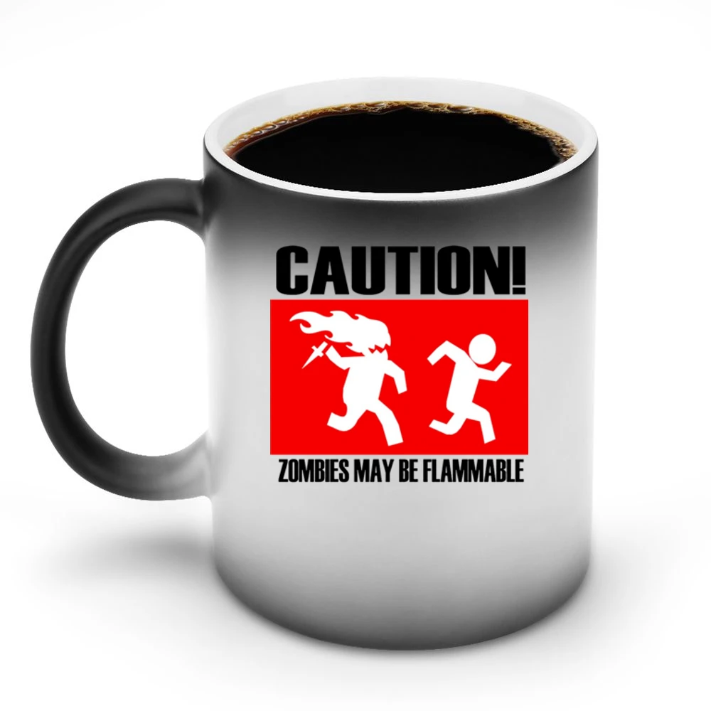 Hot zombies may be flammable funny sig Discoloration Mug