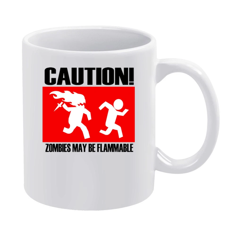 Hot zombies may be flammable funny sig White Mug