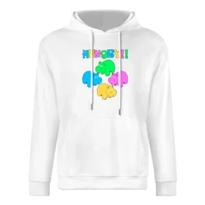 Hungry Hungry Hippos Funny Joke Retro 80s European Size Men Hoodie