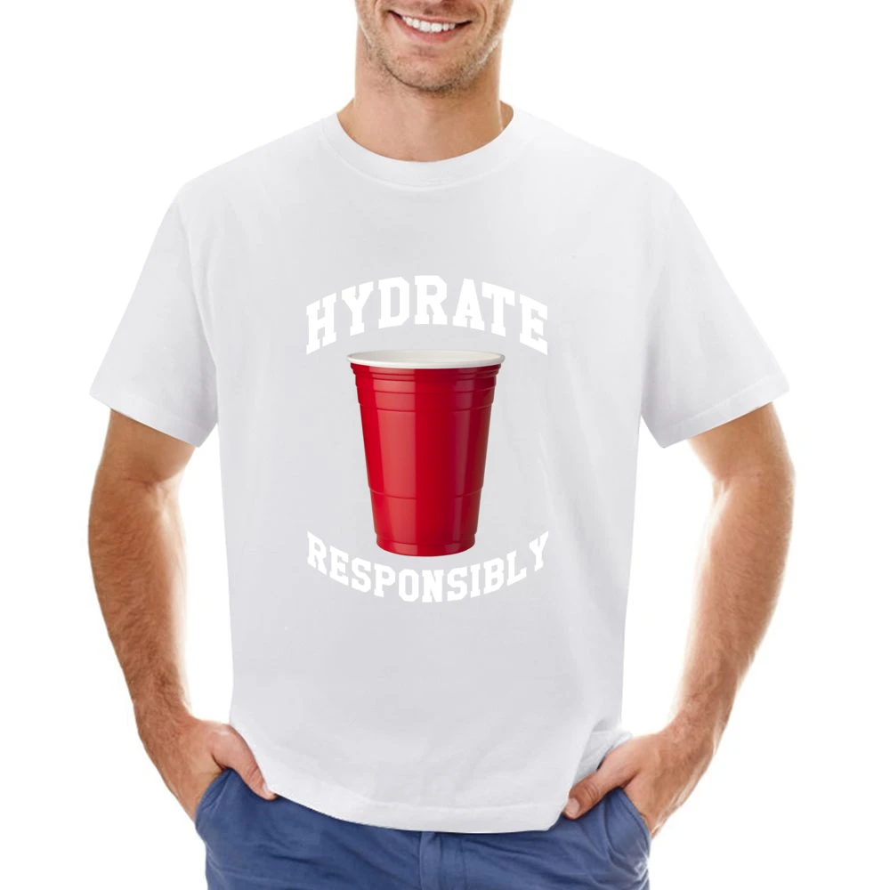 Hydrate Responsibly Funny Red Solo Cup Drinking Party Alcohol Asian Size Men T-Shirt