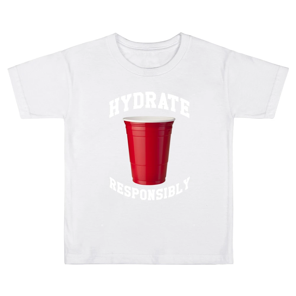 Hydrate Responsibly Funny Red Solo Cup Drinking Party Alcohol Kids Boys Girls T-Shirt