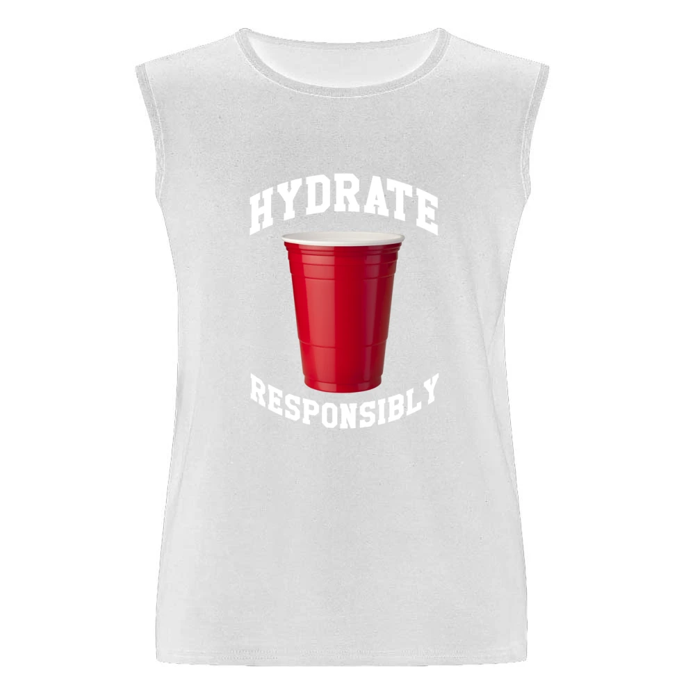 Hydrate Responsibly Funny Red Solo Cup Drinking Party Alcohol Men Sleeveless T-Shirt