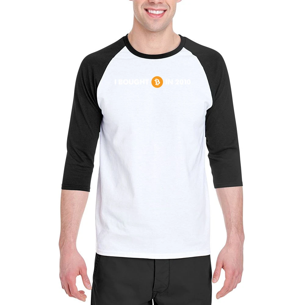 I Bought Bitcoin In 2010 Funny Digital Currency Money Men 3/4 Sleeve T-Shirt