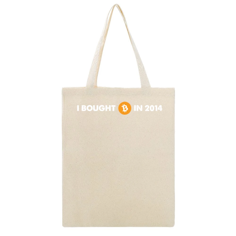 I Bought Bitcoin In 2014 Funny Digital Currency Money Beige Canvas Tote Shopping Bag