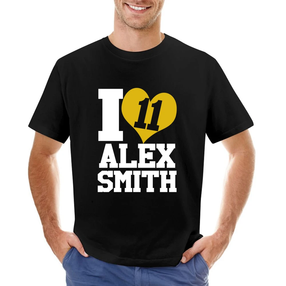 I Heart Love Alex Smith 11 Kansas City Football Fun Graphic Fan T Shir Asian Size Men T-Shirt