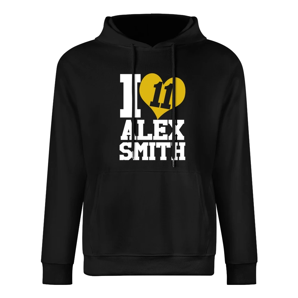 I Heart Love Alex Smith 11 Kansas City Football Fun Graphic Fan T Shir European Size Men Hoodie