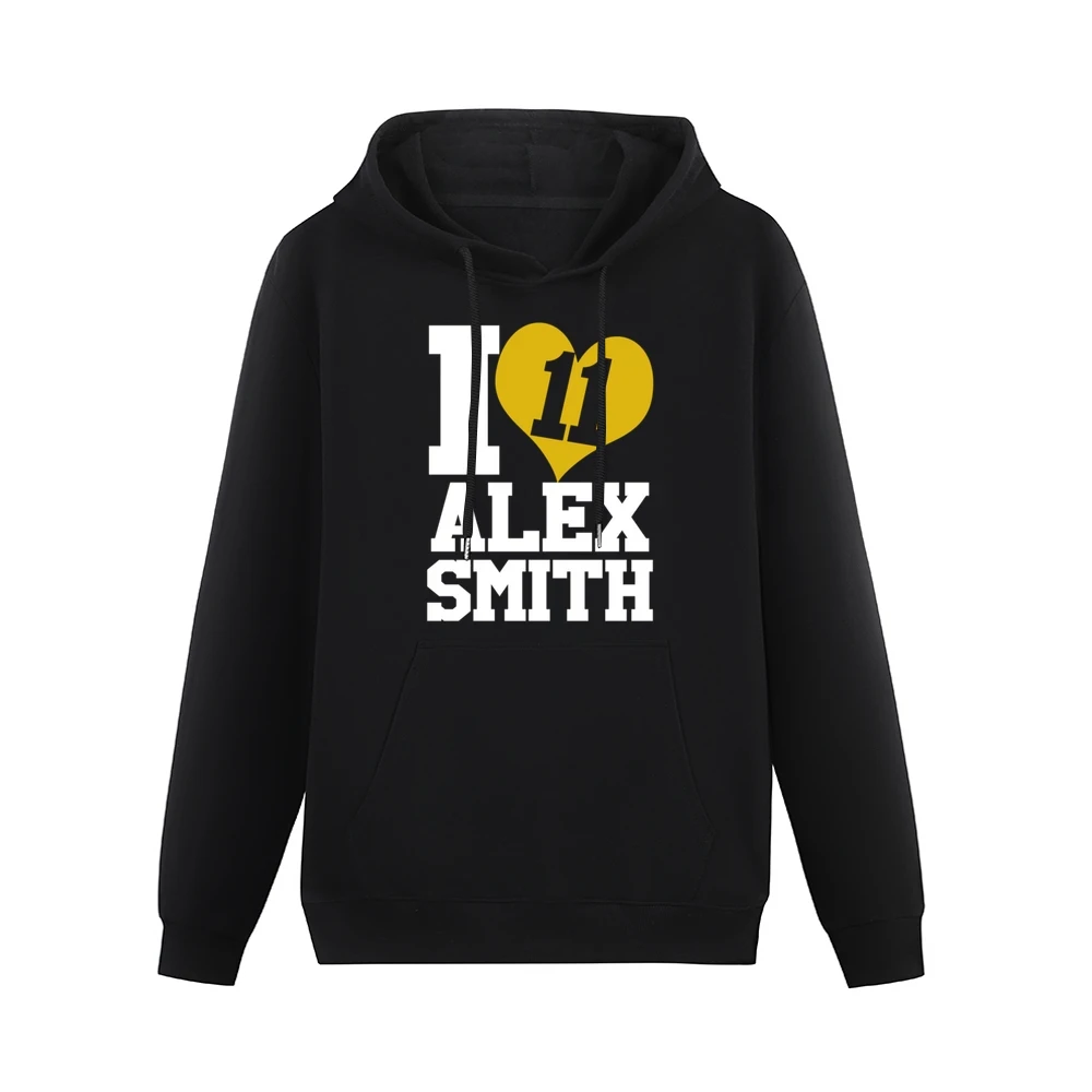 I Heart Love Alex Smith 11 Kansas City Football Fun Graphic Fan T Shir Men Hoodie With Pocket