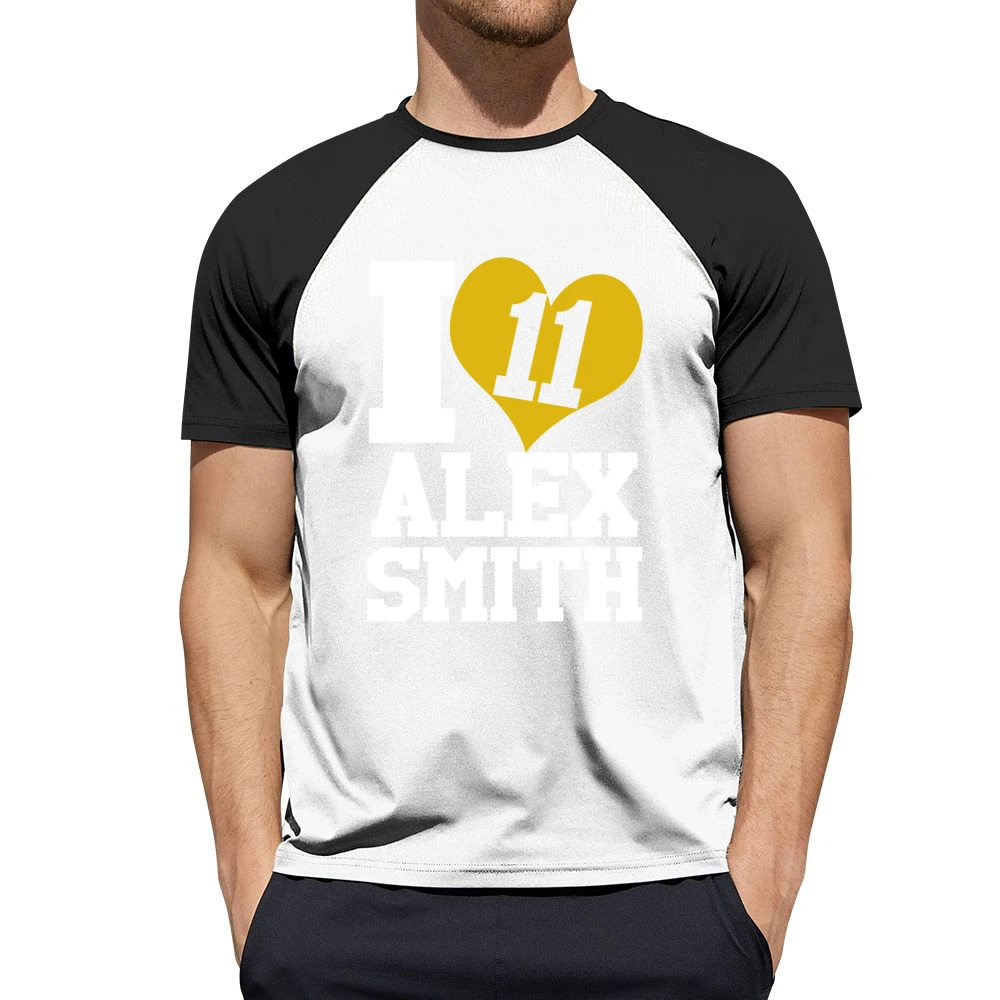 I Heart Love Alex Smith 11 Kansas City Football Fun Graphic Fan T Shir Men Short Sleeve T-Shirt