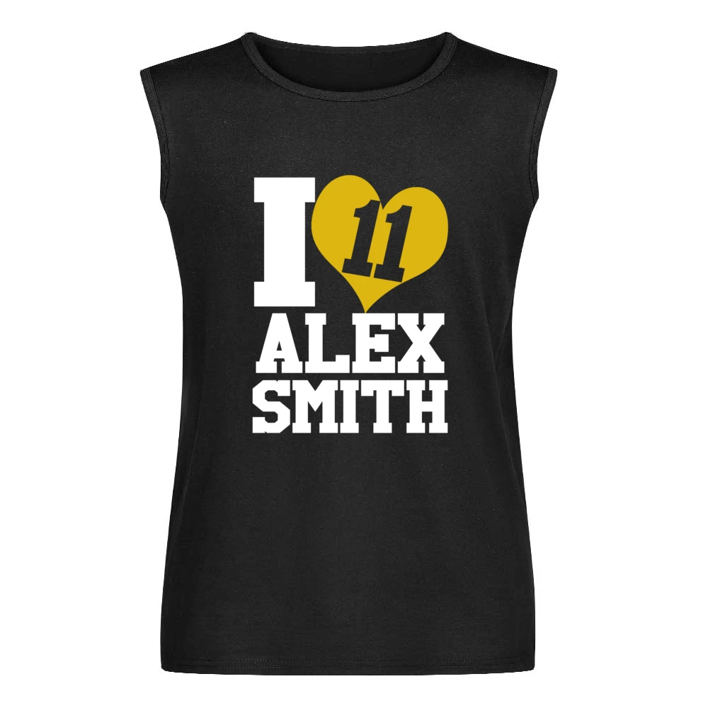 I Heart Love Alex Smith 11 Kansas City Football Fun Graphic Fan T Shir Men Sleeveless T-Shirt