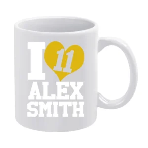 I Heart Love Alex Smith 11 Kansas City Football Fun Graphic Fan T Shir White Mug