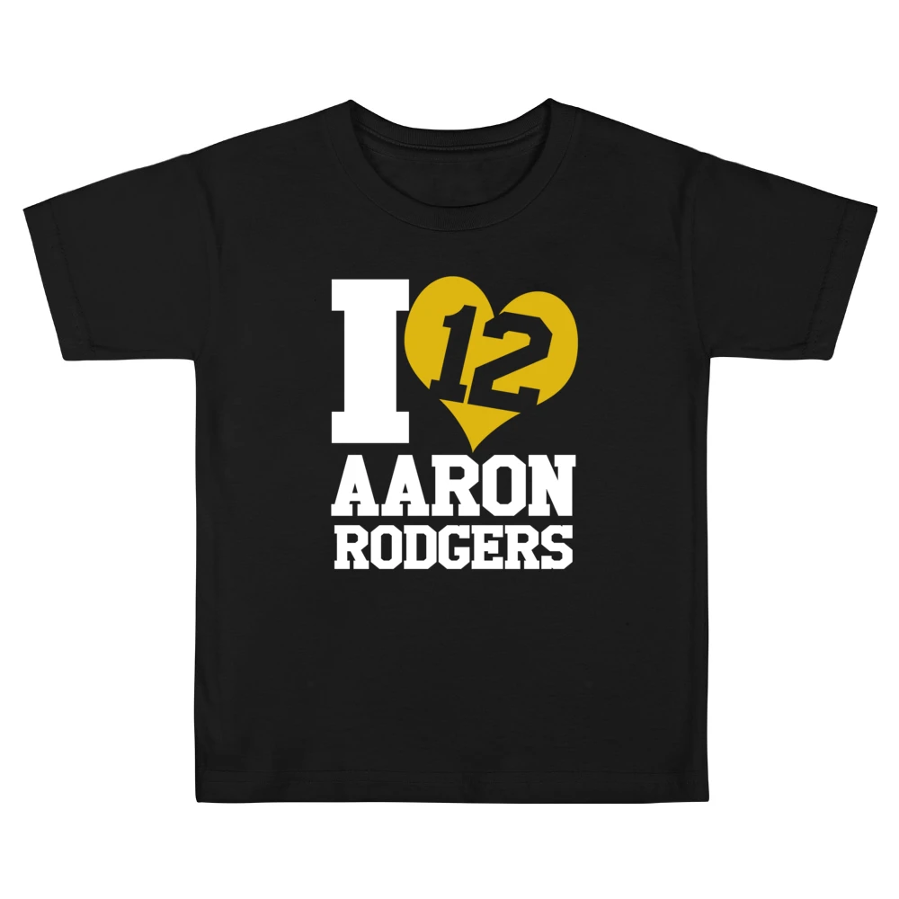 I Heart Love Arron Rodgers 12 Fun Green Bay Football Graphic Fan T Shi Kids Boys Girls T-Shirt