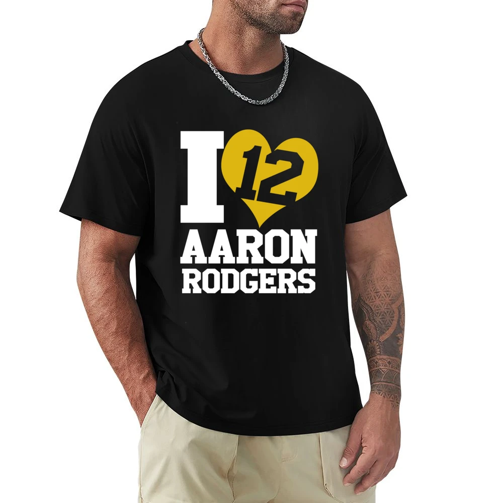 I Heart Love Arron Rodgers 12 Fun Green Bay Football Graphic Fan T Shi Premium Men T-shirt