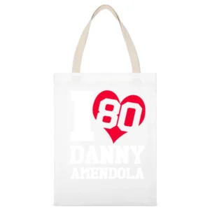 I Heart Love Danny Amendola Fun New England Football Graphic Fan T Shi White Canvas Tote Shopping Bag