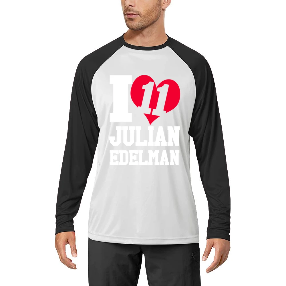 I Heart Love Julian Edelman 11 Fun New England Football Fan Graphic T Men Long Sleeve T-Shirt