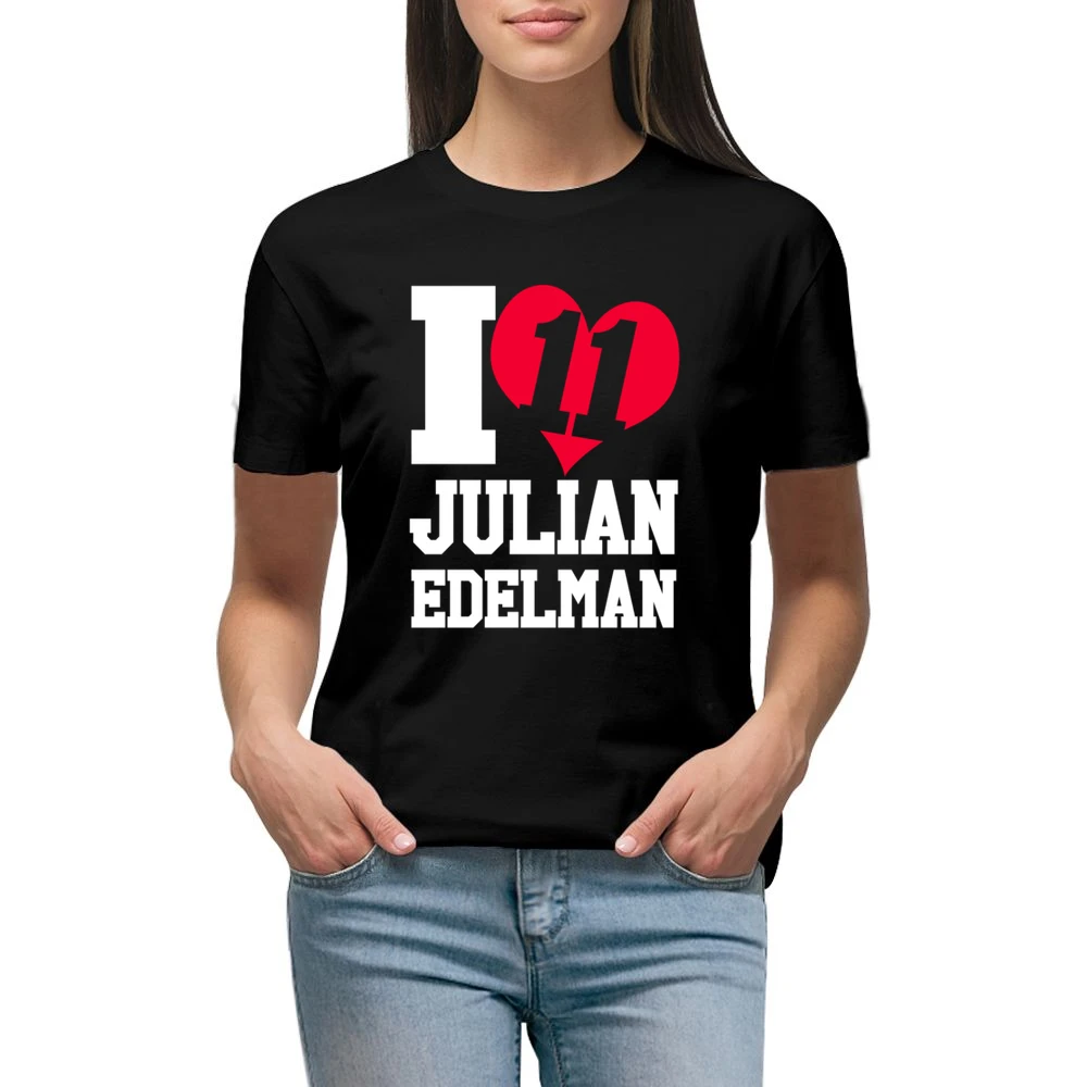I Heart Love Julian Edelman 11 Fun New England Football Fan Graphic T Premium Women Ladies T-shirt