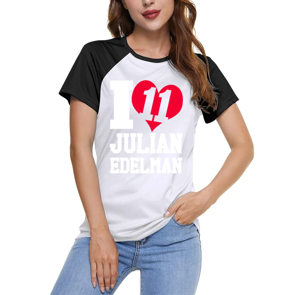 I Heart Love Julian Edelman 11 Fun New England Football Fan Graphic T Women Ladies Short Sleeve T-Shirt