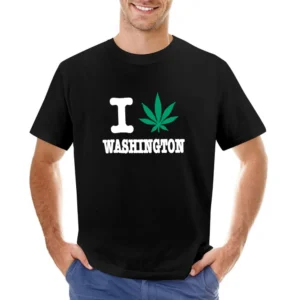 I Love Washington Cannabis Weed Pot Leaf Asian Size Men T-Shirt