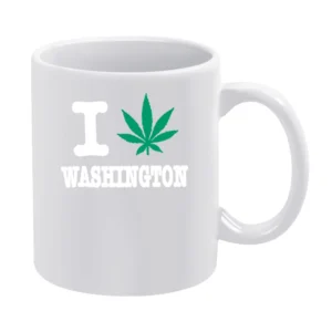 I Love Washington Cannabis Weed Pot Leaf White Mug