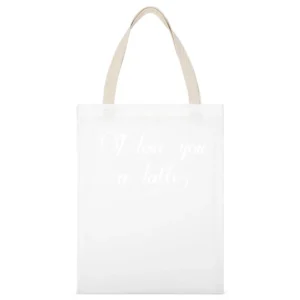 I Love You A Latte Cute Funny Pun Coffee Lover Graphic Tee Shirt White Canvas Tote Shopping Bag