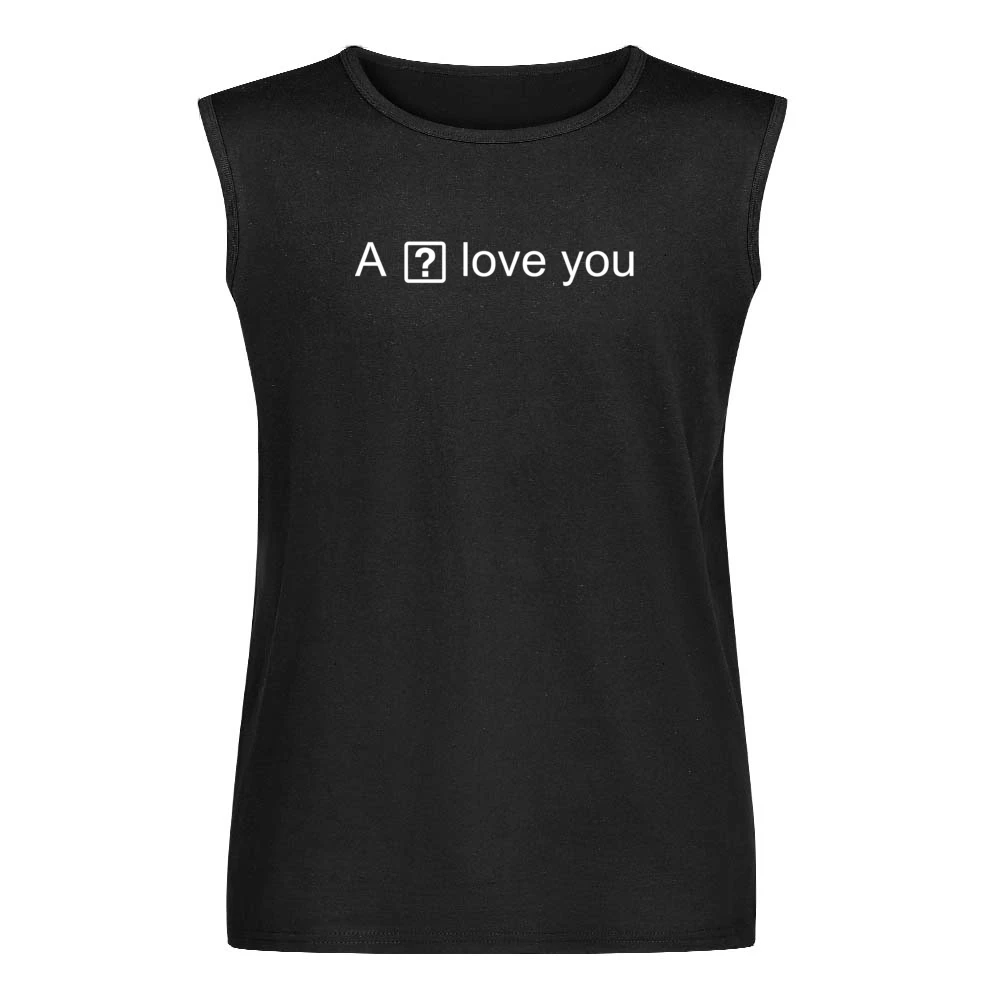 I Love You Ios Question Mark Box Iphone Autocorrect Glitch Funny Tshir Men Sleeveless T-Shirt