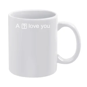 I Love You Ios Question Mark Box Iphone Autocorrect Glitch Funny Tshir White Mug