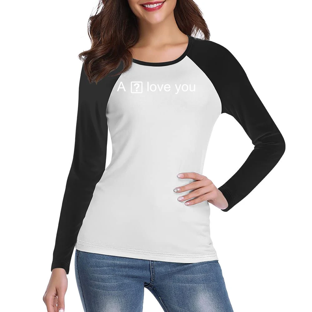 I Love You Ios Question Mark Box Iphone Autocorrect Glitch Funny Tshir Women Ladies Long Sleeve T-Shirt