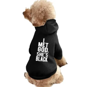I Met God She Is Black Funny Cara Delevingne Graphic Tee Shirt Pet Apparel Clothes