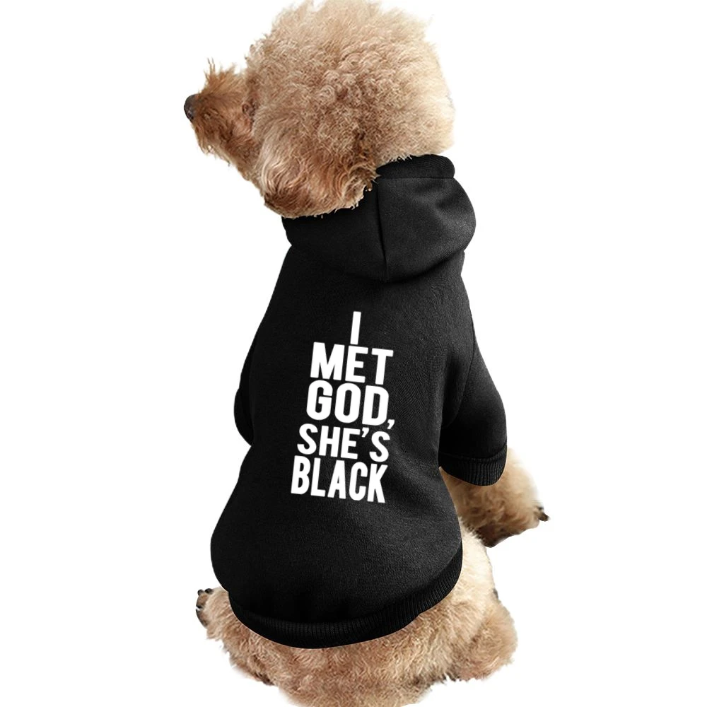 I Met God She Is Black Funny Cara Delevingne Graphic Tee Shirt Pet Apparel Clothes